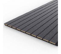 Tuda Acoustic Wide Slat Wall Panel 2400x600mm Colour:: Black Acoustic Wide Slat Wall Panel 2400x600mm
