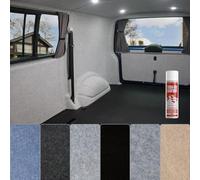 Tuda Carpets | 4 Way Stretch Van Lining Carpet + 20 Trim Fix Glue Adhesive | 6 Colours/Various Lengths - 2m W x 20m L (6ft6" x 65ft7") Silver Grey