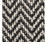 Tuda Carpets | Aztec Herringbone 5mm Pile Budget Carpet with Felt Backing, 8.9mm Total Height | Black-White (3128) - 4m x 2.5 m (13ft1" x 8ft2")