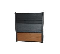 Tuda Complete Composite Fence Panel - 6ft Colour:: Black Complete Composite Fence Panel 6x6