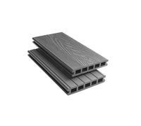 Tuda Grass Direct | 3.6m Composite Decking Boards WPC - Deep Embossed Woodgrain Effect | 9 Colours | Fixings & L-Shaped Edging Trims Included | (37 sqm | 69 Boards, Grey)