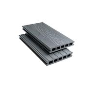 Tuda Grass Direct | 3.6m Composite Decking Boards WPC - Deep Embossed Woodgrain Effect | 9 Colours | Fixings & L-Shaped Edging Trims Included | (58 sqm | 108 Boards, Silver Grey)