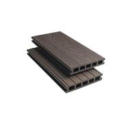 Tuda Grass Direct | 3.6m Composite Decking Boards WPC - Deep Embossed Woodgrain Effect | 9 Colours | Fixings & L-Shaped Edging Trims Included | (15 sqm | 28 Boards, Chocolate Brown)