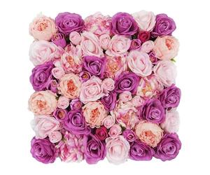 Tuda Grass Direct 3D Artificial Flower Living Wall Panel - 50x50cm - Pink/Deep Pink