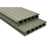 Tuda Grass Direct | 4.8m Composite Decking Boards WPC - Deep Embossed Woodgrain Effect | 8 Colours | Fixings & L-Shaped Edging Trims Included| (21 sqm | 30 Boards, Ash)