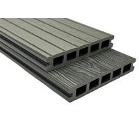 Tuda Grass Direct | Composite Decking Board Sample - Deep Embossed Woodgrain Effect - Silver Grey