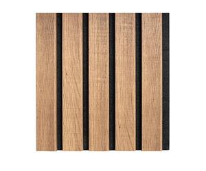 Tuda Grass Direct Premium Acoustic Wall Slatted 3D Wood Veneer Panels - 260cm x 30cm (2 Pack) - Dark Oak