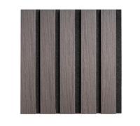 Tuda Grass Direct Premium Acoustic Wall Slatted 3D Wood Veneer Panels - 260cm x 30cm (2 Pack) - Rovere Black