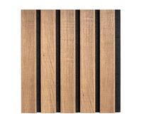 Tuda Grass Direct Premium Acoustic Wall Slatted 3D Wood Veneer Panels - Dark Oak Sample
