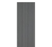 Tuda Grass Direct Velour Acoustic Wall Slatted 3D Panel Curved Slat - Dark Grey - 240x60cm