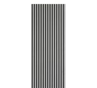 Tuda Grass Direct Velour Acoustic Wall Slatted 3D Panel Curved Slat - Grey - 240x60cm