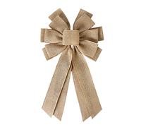 TUDACVTE Burlap Bow Natural Burlap Wreath Bow Large Rustic Jute Bows Decorative Bows Crafts Bow for Wreath Front Door Tree Topper Fall Decor Christmas Wedding Party Home Décor