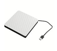 TUdcgjSXF Black and White Ultra-thin External DVD RW CD Writer Drive, Burner, Reader, Portable Stereo Texture Laptop USB3.0