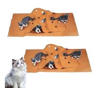 Tudegy Cat Activity Play Mat,Portable Fun Interactive Play Pad for Cats,Interactive Kitten Toy,for Home Indoor Outdoor Travel Daily Exercise (2PCS)