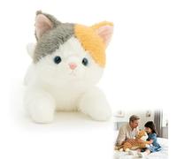 Tudegy Cat Plush Teddy,Cuddly Toy for Comfort & Relaxation,Soft Stuffed Animal Plushies Toy,Cute Lying Cat Stuffed Toys,Hugging Companion for Anxiety Relief & Sleep Support (Calico cat, 45CM)