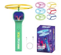 Tudegy Cat Toy Disc Launcher,Interactive Cat Flying Disc,Rechargeable Interactive Cat Fetch Toy Launcher,for Pet Training Indoor Outdoor Yard Play (green)