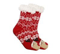 Tudegy Christmas Slipper Socks Women Men,Winter Indoor Cozy Warm Slipper Socks,Xmas Cosy Fleece Lined Family Sock (B, One Size, UK Footwear Size System, Adult, Women, Alpha, Medium, One Size)