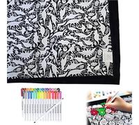Tudegy DIY Coloring Blanket,Washable Coloring Blankets for Adults,Creative Personalized Drawing Art Project,Color Your Own Blankets, for Holiday Arts Crafts Activity Party (D, with 30pens)