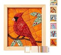 Tudegy DIY Fabric Art Kit,Fabric Mosaic Wall Art Craft Set,No Sewing with Frame & Tools (C)