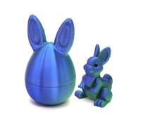 Tudegy Easter 3D Printing Eggs,Mystery Rabbit Egg Toy with Rabbit Inside,Fillable Easter Eggs,Easter Basket Stuffers Gifts for Kid & Adults,Interesting Desk Decor (blue-green)