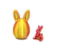 Tudegy Easter 3D Printing Eggs,Mystery Rabbit Egg Toy with Rabbit Inside,Fillable Easter Eggs,Easter Basket Stuffers Gifts for Kid & Adults,Interesting Desk Decor (red gold)