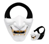 Tudegy Halloween Half Face Masks,Evil Demon Monster Half Face Protective Masks,Cosplay Party Mask,for Masquerade Ball, Party, Halloween (white)