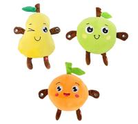 Tudegy Interactive Music Plush Toy,Interactive Sensor Music Doll,Body-Sensing Plush Toy with Piano and Fruit Metronome Sounds,Cute Learning Educational Stuffed Fruit Toys(3PCS)