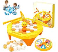Tudegy Penguin Trap Game,Interactive Trap Break Ice Game,Fun Tabletop Puzzle for the Whole Family (Yellow | A)