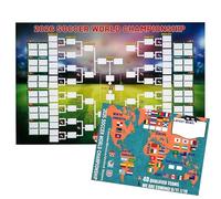 Tudegy World Cup 2026 Wall Chart,Includes 48 Teams Group Stage and Knockout Final Track All Matches Showcase Chart,Dual-sided Football Tournament Charts,for Soccer Fans