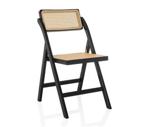 TUDELA BAMBOO - Folding chair Black/Brown