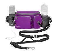 TUDEQU 4-IN-1 Hands Free Dog Leash Waist Belt with Walking Fanny Pack,Dog Seat Belt, Waist Leash for Large Dogs,Hiking