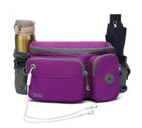 TUDEQU Dog Large Walking Bag,Bumbag,Running Waist Bag,Fanny Pack with Two Bottle Holder,Hiking Waist Pack for Men,Hip Bag
