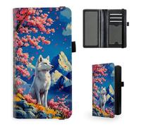 Tudguiloae Checkbook Cover for Men & Women, Leather Checkbook holder Personal Checkbook, RFID Blocking Duplicate Checkbook Cover Checkbook Wallet with Elastic Strap L8, White Wolf Cherry Mountain
