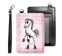 Tudguiloae Credit Holder Slim Wallet, PU Leather RFID Blocking, Women & Men Front Pocket Small Card Holder, Credit Card Wallet with Wristlet, Convenient Travel Business-5, Cute Hurse, Modern