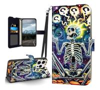 Tudguiloae for iPhone 14 Pro Max Case, Flip PU Leather Shockproof Skeleton Thinking Phone Case for iPhone 14 Pro Max, Magnetic Clasp Phone Wallet Kickstand with Card Holder Screen Protector