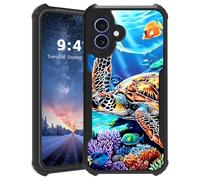 Tudguiloae for iPhone 16 Plus Phone Case, Lightweight Slim Soft TPU and Hard Plastic, Shockproof Four Corner Anti-Fall Protective Cover for iPhone 16 Plus, Parade Turtle Pattern