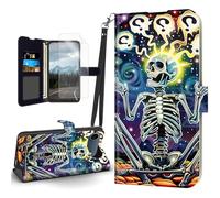 Tudguiloae for iPhone 17 Air Case, Flip PU Leather Shockproof Skeleton Thinking Phone Case for iPhone 17 Air, Magnetic Clasp Phone Wallet Kickstand with Card Holder Screen Protector