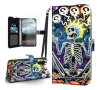 Tudguiloae for iPhone 17 Case, Flip PU Leather Shockproof Skeleton Thinking Phone Case for iPhone 17, Magnetic Clasp Phone Wallet Kickstand with Card Holder Screen Protector