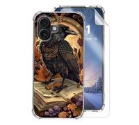 Tudguiloae for iPhone 17 Clear Phone Case, Lightweight Slim Transparent Soft TPU, Shockproof Four Corner Anti-Fall Crow Book Protective Cover for iPhone 17