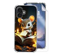 Tudguiloae for iPhone 17 Clear Phone Case,Lightweight Slim Transparent Soft TPU,Shockproof Four Corner Anti-Fall Mouse Book Candle Protective Cover for iPhone 17