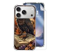 Tudguiloae for iPhone 17 Pro Max Clear Phone Case, Lightweight Slim Transparent Soft TPU, Shockproof Four Corner Anti-Fall Crow Book Protective Cover for iPhone 17 Pro Max