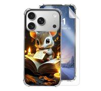 Tudguiloae for iPhone 17 Pro Max Clear Phone Case,Lightweight Slim Transparent Soft TPU,Shockproof Four Corner Anti-Fall Mouse Book Candle Protective Cover for iPhone 17 Pro Max