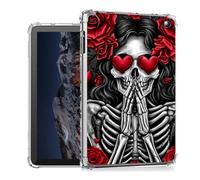 Tudguiloae for Kindle Fire HD10 2023 Case, Lightweight Soft TPU Transparent Clear Shockproof Skin Bumper Cover Red Rose Skeleton for Fire HD10 Tablet Case, Perfectly Protection for Fire HD10 2023