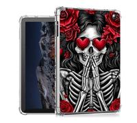 Tudguiloae for Kindle Fire Max 11 2023 Case, Lightweight Slim Transparent Soft TPU Shockproof Four Corner Anti-Fall Red Rose Skeleton Clear Skin Bumper Cover Perfectly Protection for Fire Max 11