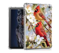 Tudguiloae for Kindle Fire Max 11 2023 Case, Lightweight Slim Transparent Soft TPU Shockproof Four Corner Anti-Fall White Flower Red Bird Clear Skin Bumper Cover Perfectly Protection for Fire Max 11