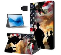 Tudguiloae for Kindle Paperwhite 11th Generation Case 2021, American Flag Warriors Auto Sleep/Wake PU Leather for Kindle Paperwhite 6.8" Case, Shockproof Protective Cover Compatible Wireless Charging