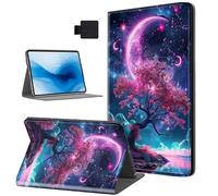 Tudguiloae for Kindle Scribe 2022 Release Case, Pink Tree Crescent Moon Auto Sleep/Wake PU Leather 10.2" Tablet Case for Kindle Scribe 2022, Folio Stand Shockproof E-Book Protective Cover