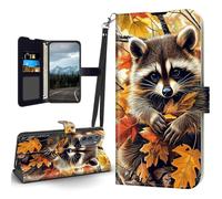 Tudguiloae for Moto Edge 5G 2022 Case, Flip PU Leather Shockproof Cute Raccoons Phone Case for Moto Edge 5G 2022, Magnetic Clasp Phone Wallet with Card Holder Screen Protector