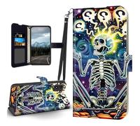 Tudguiloae for Moto G 5G 2024 Case, Flip PU Leather Shockproof Phone Case for Moto G 5G 2024, Magnetic Clasp Phone Wallet with Card Holder, Skeleton Thinking Phone Case with Screen Protector