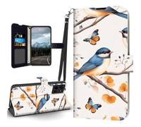 Tudguiloae for Moto G Power 2025 Case, Flip PU Leather Shockproof Hummingbirds Illustration Phone Case for Moto G Power 2025, Magnetic Clasp Phone Wallet with Card Holder Screen Protector